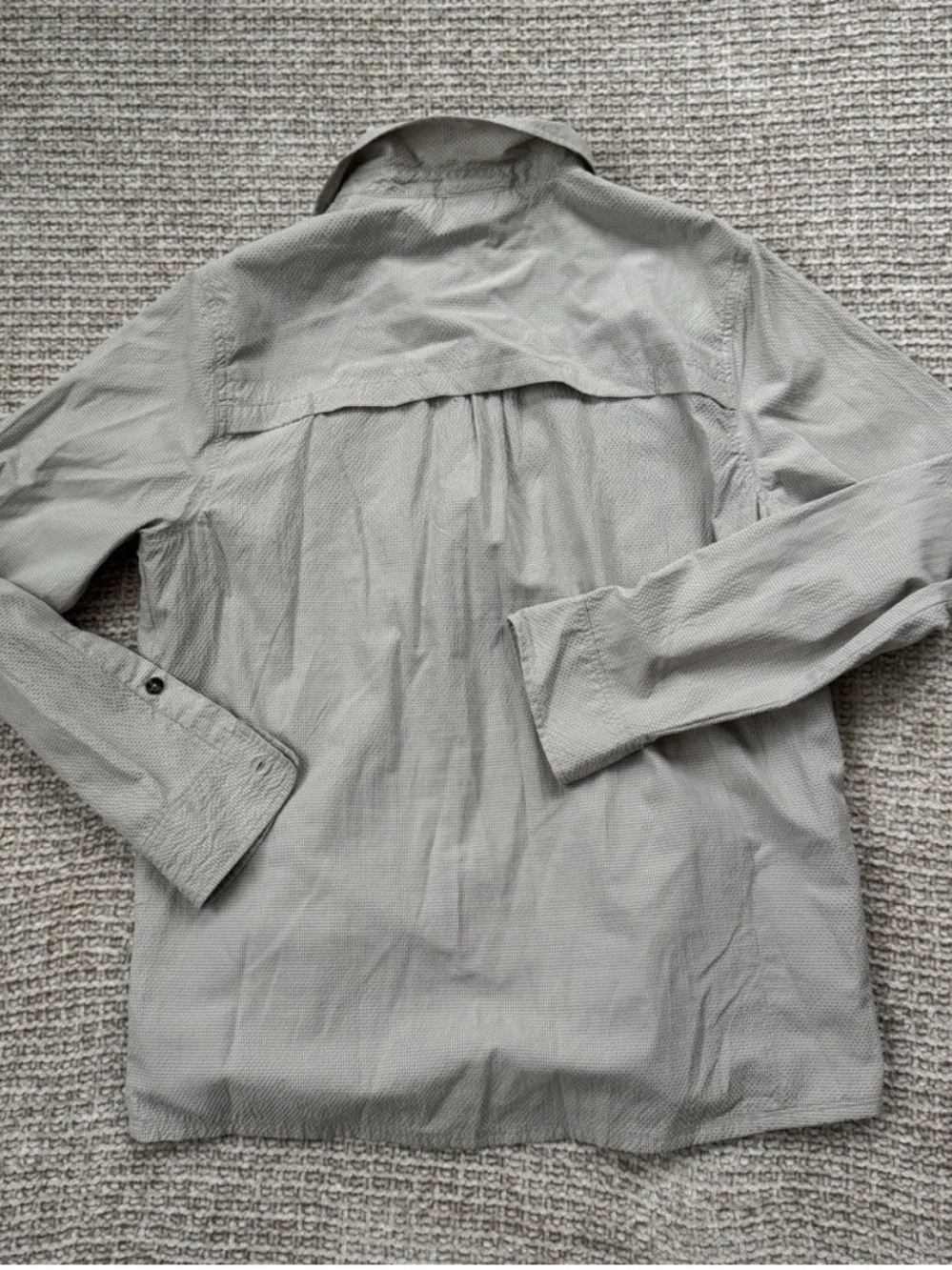 EMS Men's Long-Sleeve Button-Down Shirt - Olive Green & Light Gray